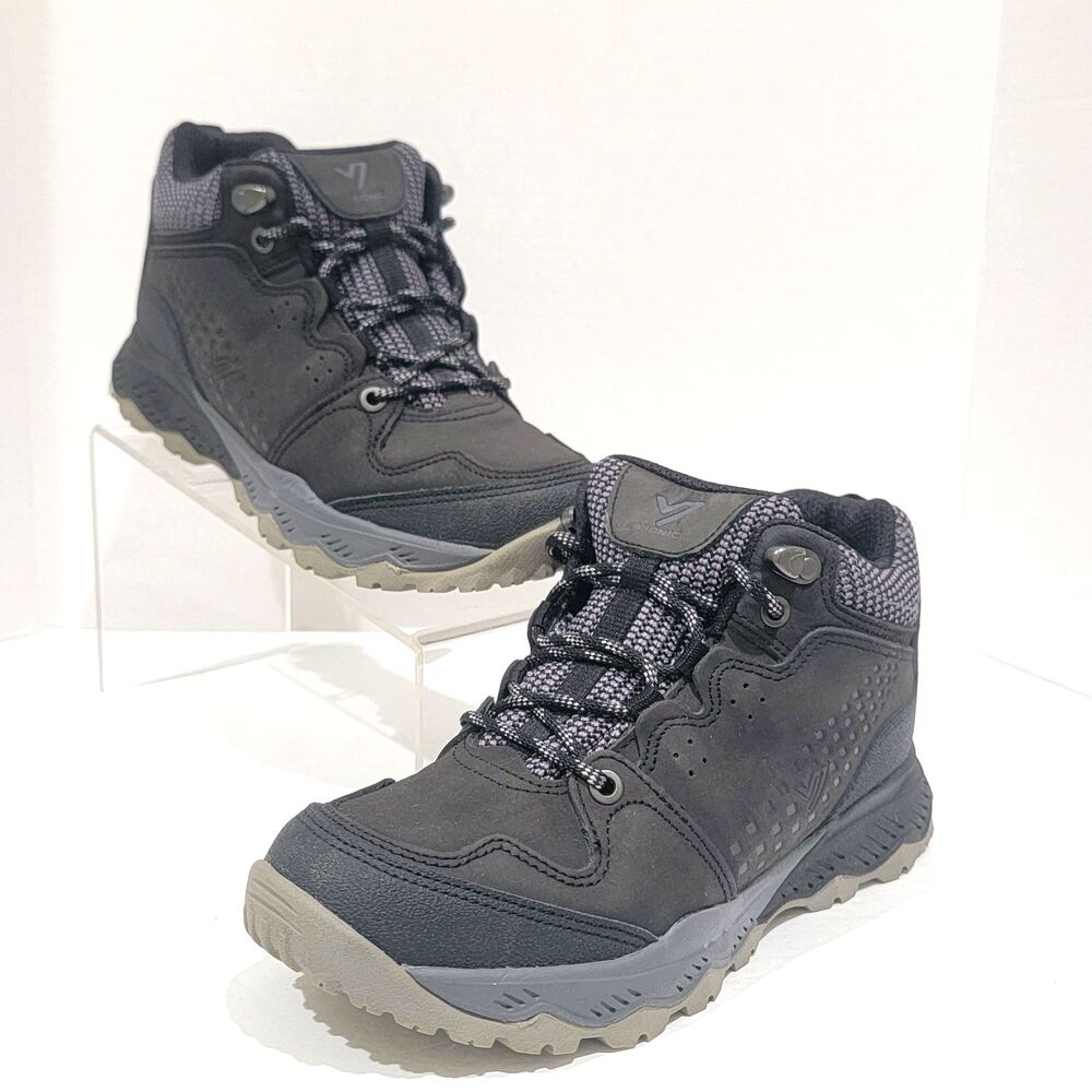 Vionic 3105 Everett Hiking Boots Womens Size 7.5 Comfort Black Gray Trail Shoes